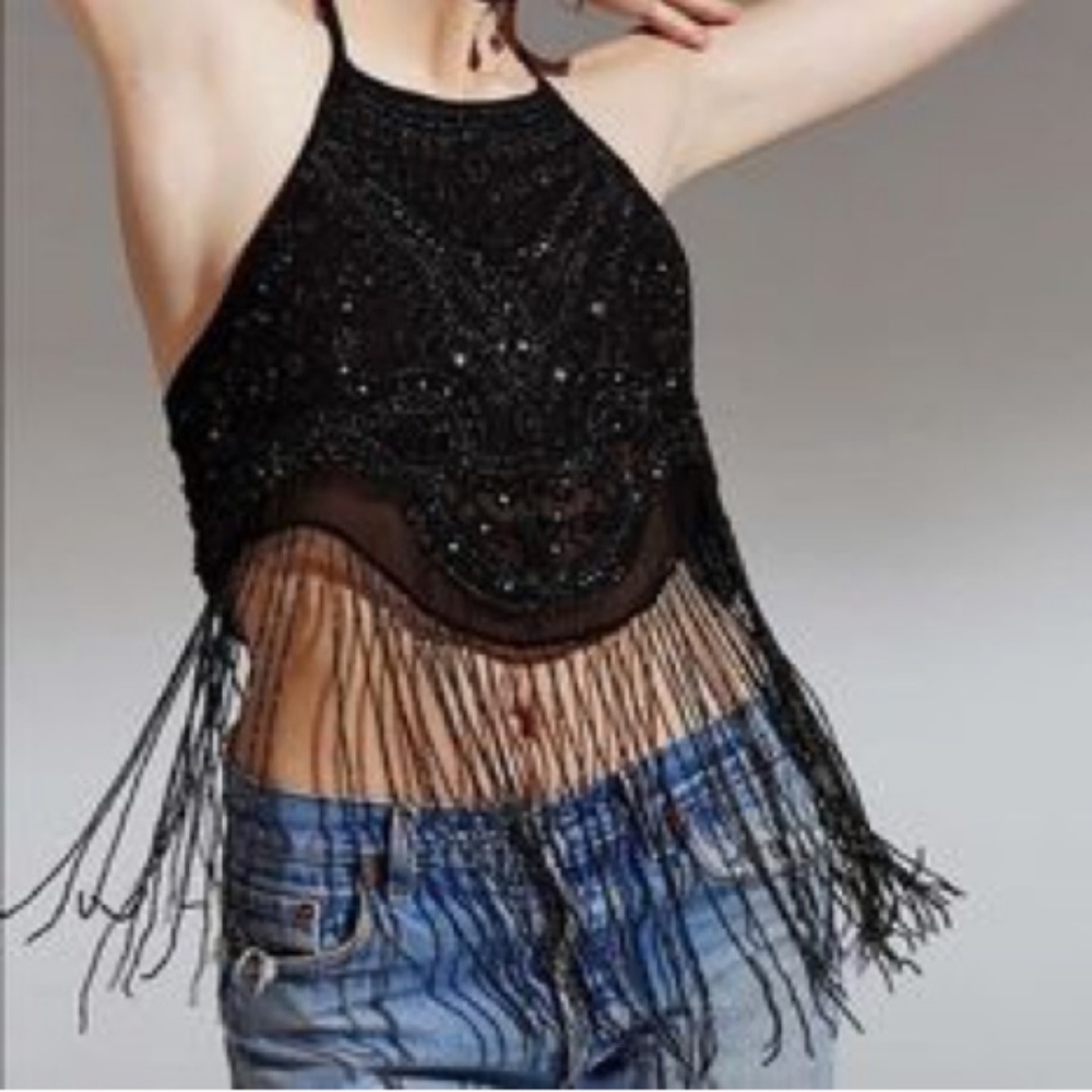 Urban Outfitters Beaded Kimchi Blue Crop Top